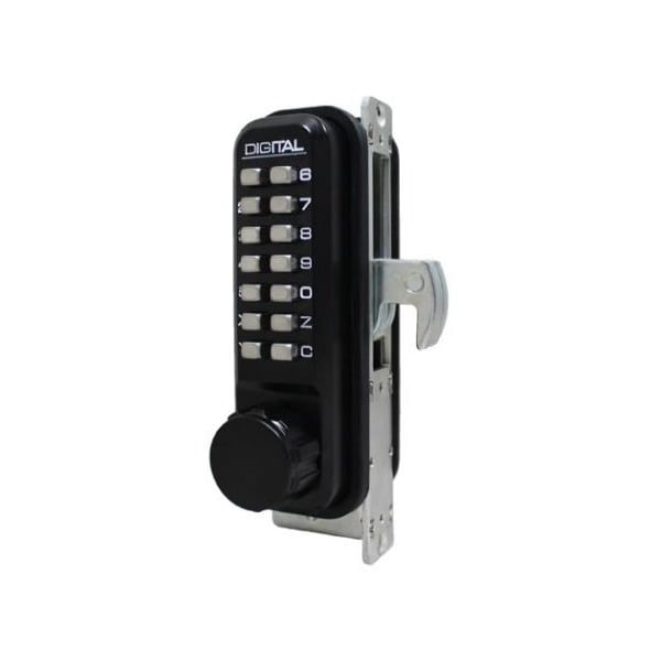 Mechanical Keyless Narrow Stile Hook Bolt Lock Double Combination Jet Black